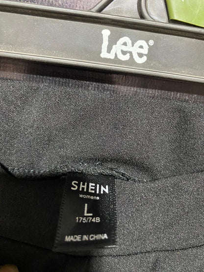 SHEIN |L| WAIST 30| HIGH-WAISTED STRETCH TROUSERS WITH RETRO BELL-BOTTOM SILHOUETTE