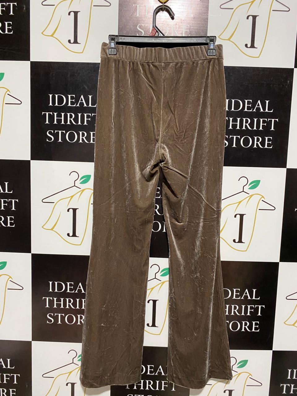 ZARA |M| WAIST 28|B12| HIGH-WAISTED SHIMMERING VELOUR TROUSERS