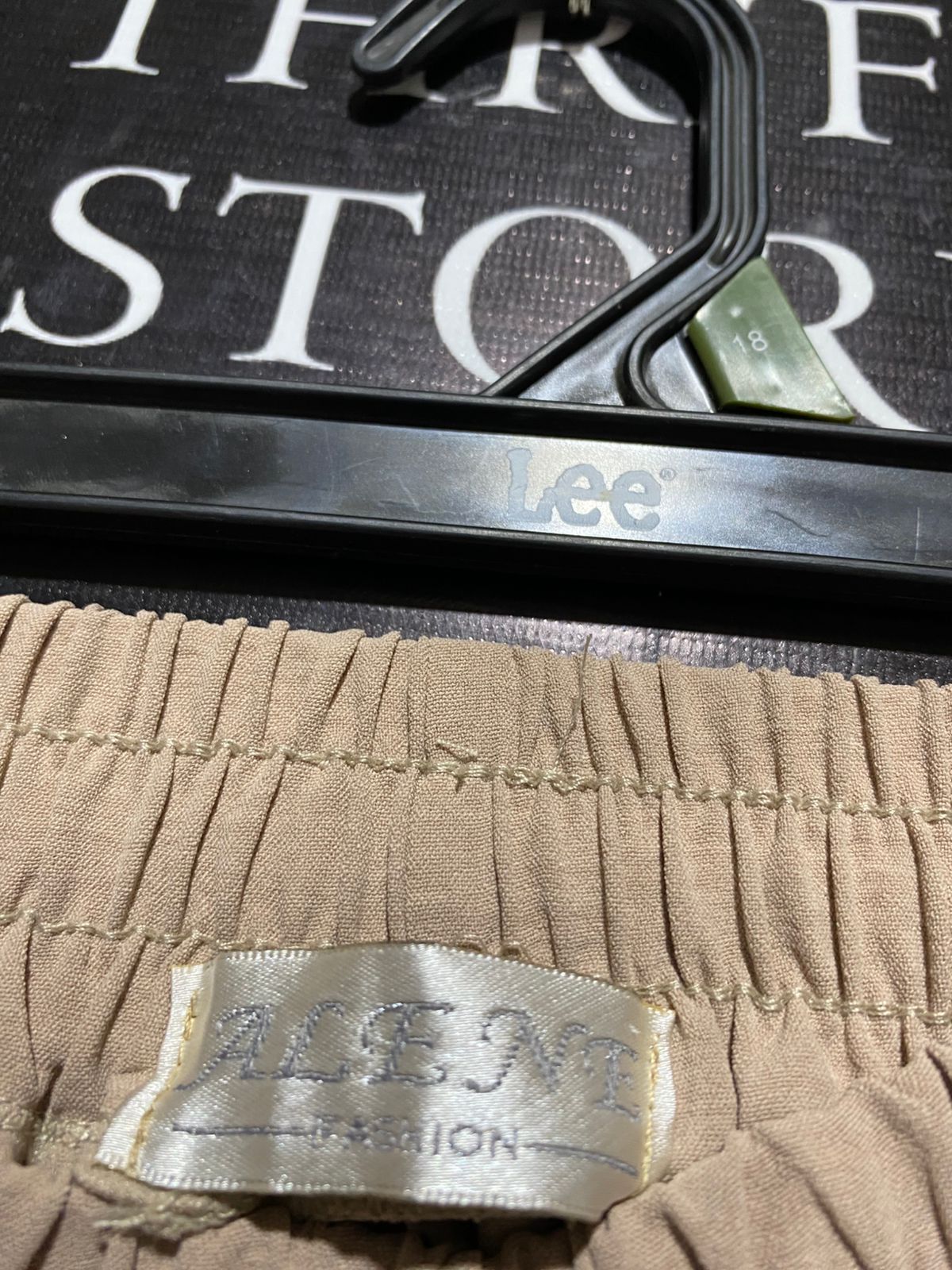 ALENE FASHION |M| WAIST 26| TAN WIDE-LEG ELASTIC WAIST TROUSERS