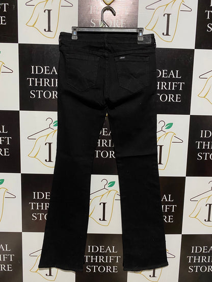 RIDERS |L| WAIST 30| STAPLE BLACK BOOTCUT JEANS FROM MNG FEATURING A CLASSIC FIVE-POCKET DESIGN AND A FLATTERING SLIGHT FLARE AT THE HEM