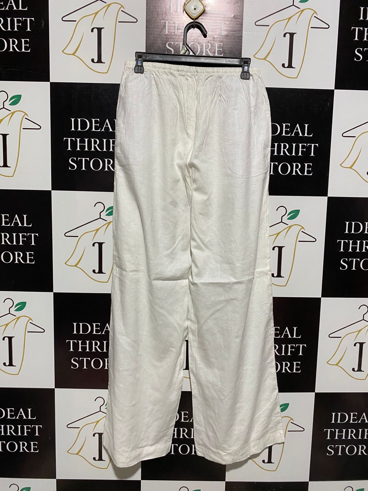 COTTON ON |M| WAIST 28| PREMIUM WHITE LINEN WIDE-LEG LOUNGE PANTS