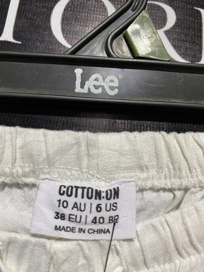 COTTON ON |M| WAIST 28| PREMIUM WHITE LINEN WIDE-LEG LOUNGE PANTS