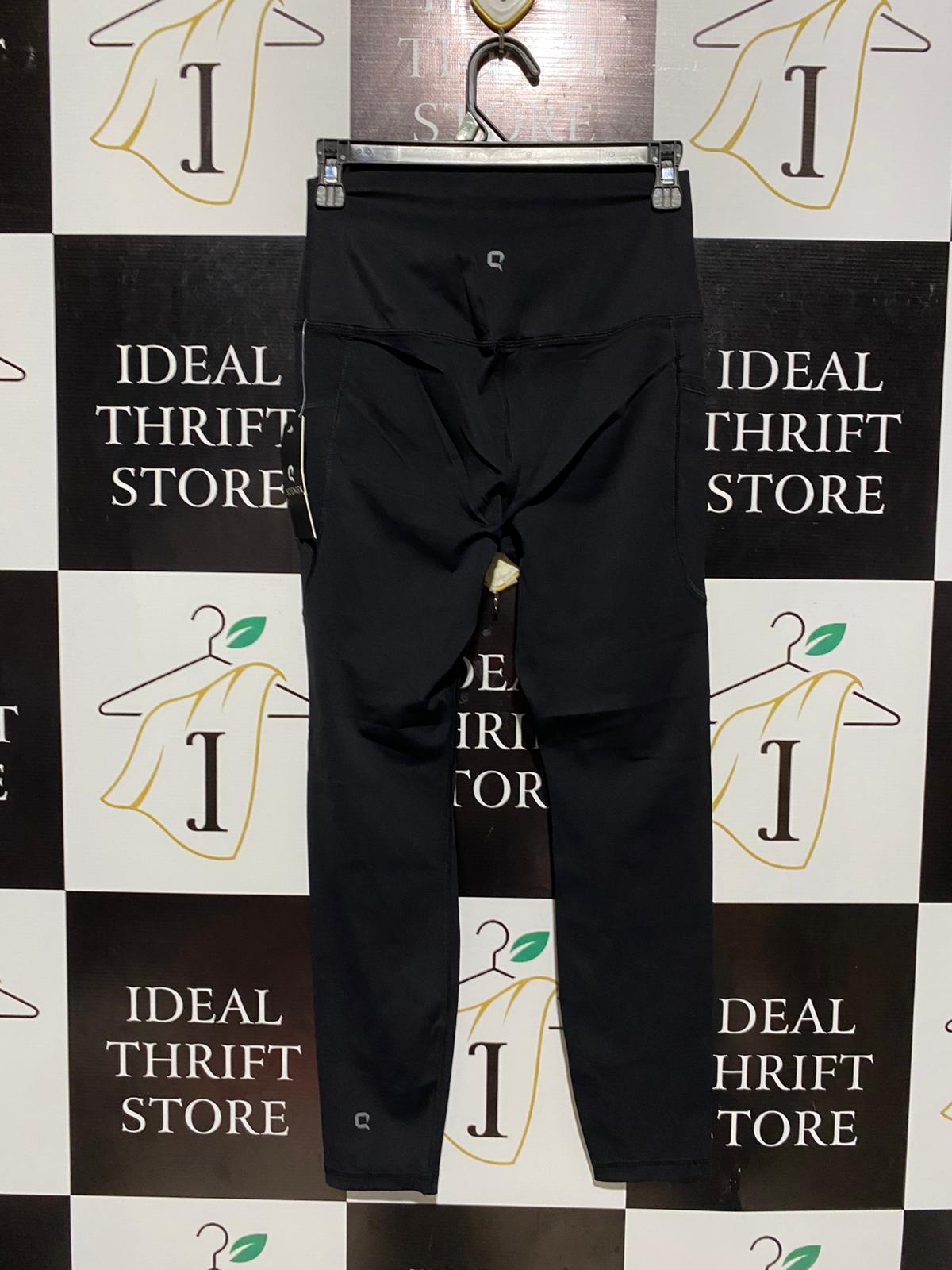 Q SCIENCES |M| WAIST 25| HIGH-WAISTED BLACK PERFORMANCE LEGGINGS