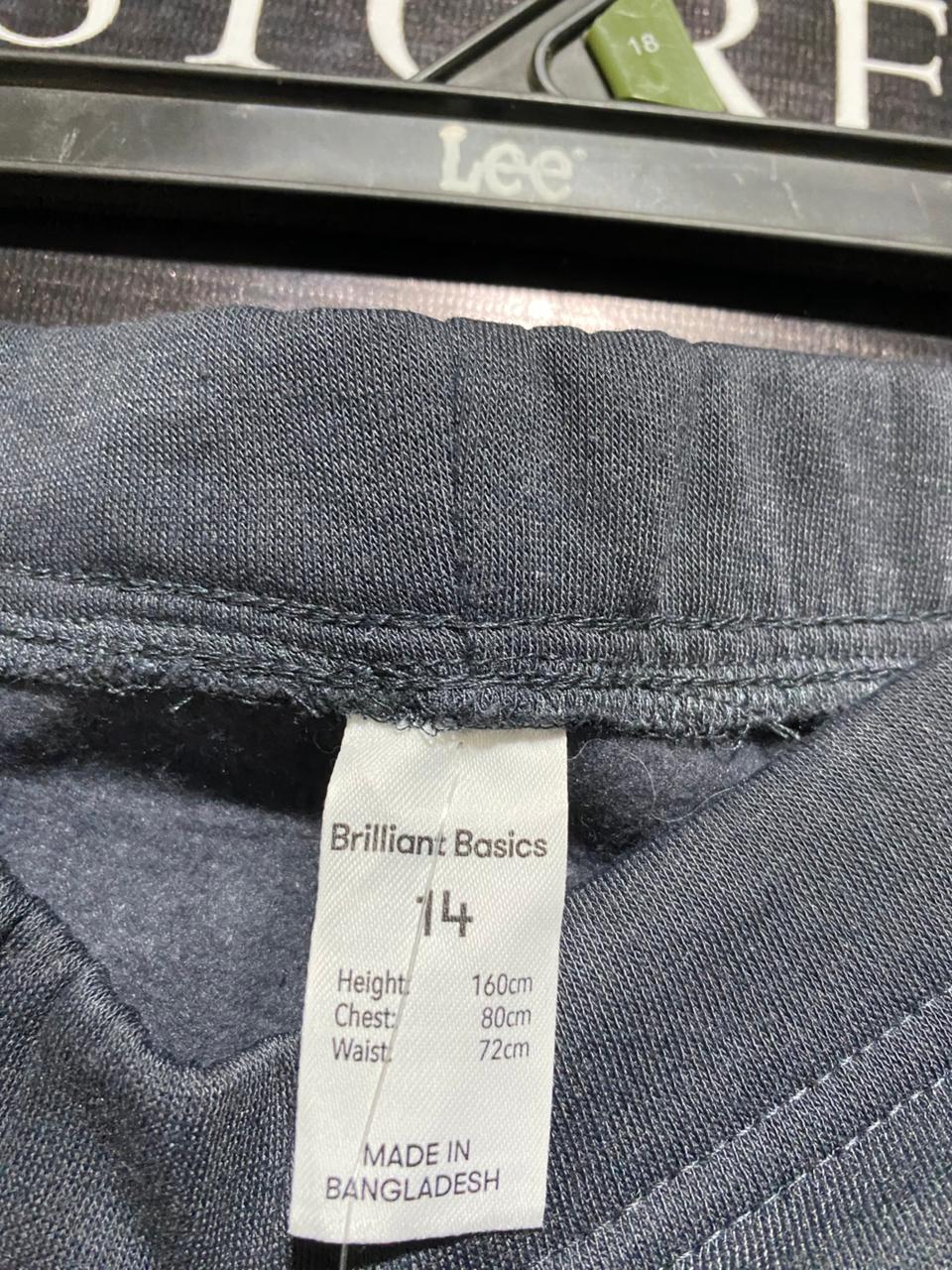 BRILLIANT BASICS |M| WAIST 28|C1| CHARCOAL GREY FLEECE JOGGERS WITH TEAL ACCENTS
