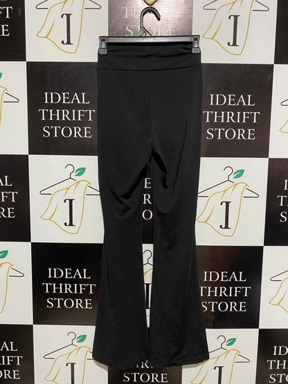 SHEIN |XS| WAIST 24| BLACK CROSS-WAIST FLARE YOGA PANTS