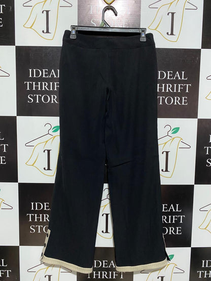 VIVA VIOLET |M| WAIST 28| BLACK WIDE-LEG SAILOR TROUSERS WITH CONTRAST TRIM