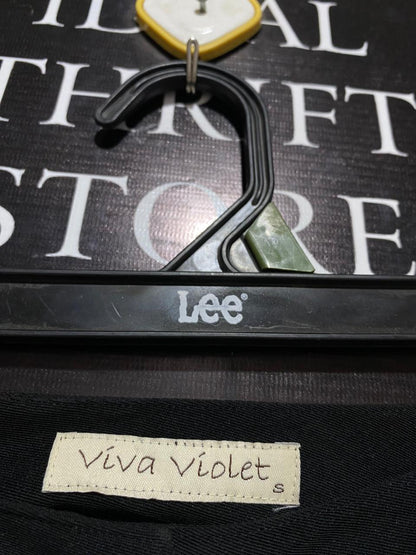 VIVA VIOLET |M| WAIST 28| BLACK WIDE-LEG SAILOR TROUSERS WITH CONTRAST TRIM