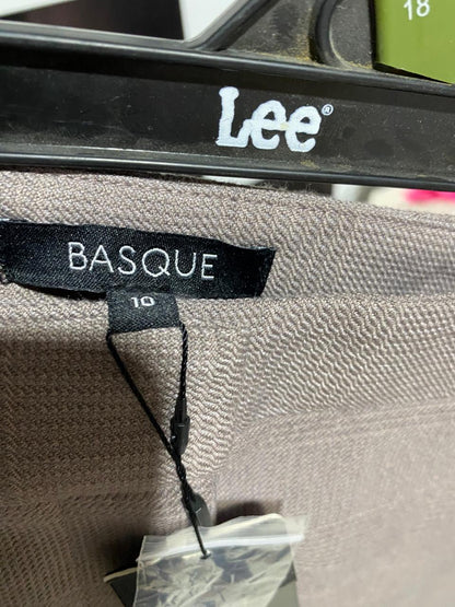 BASQUE |XL| WAIST 32| TAUPE PLAID WIDE-LEG CULOTTES