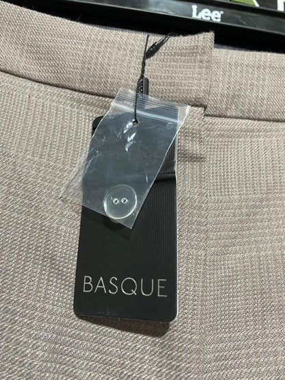 BASQUE |XL| WAIST 32| TAUPE PLAID WIDE-LEG CULOTTES