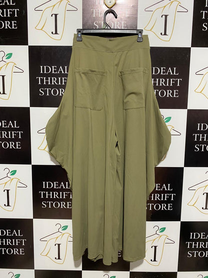 OLIVE GREEN DRAPED RELAXED HAREM PANTS |M| WAIST 28|