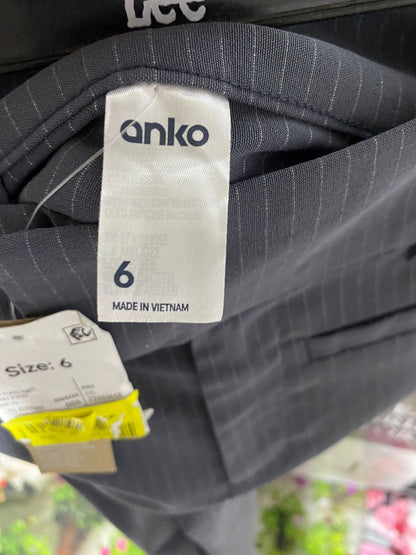 ANKO |S| WAIST 26| GREY PINSTRIPE HIGH-RISE FLARE DRESS PANTS
