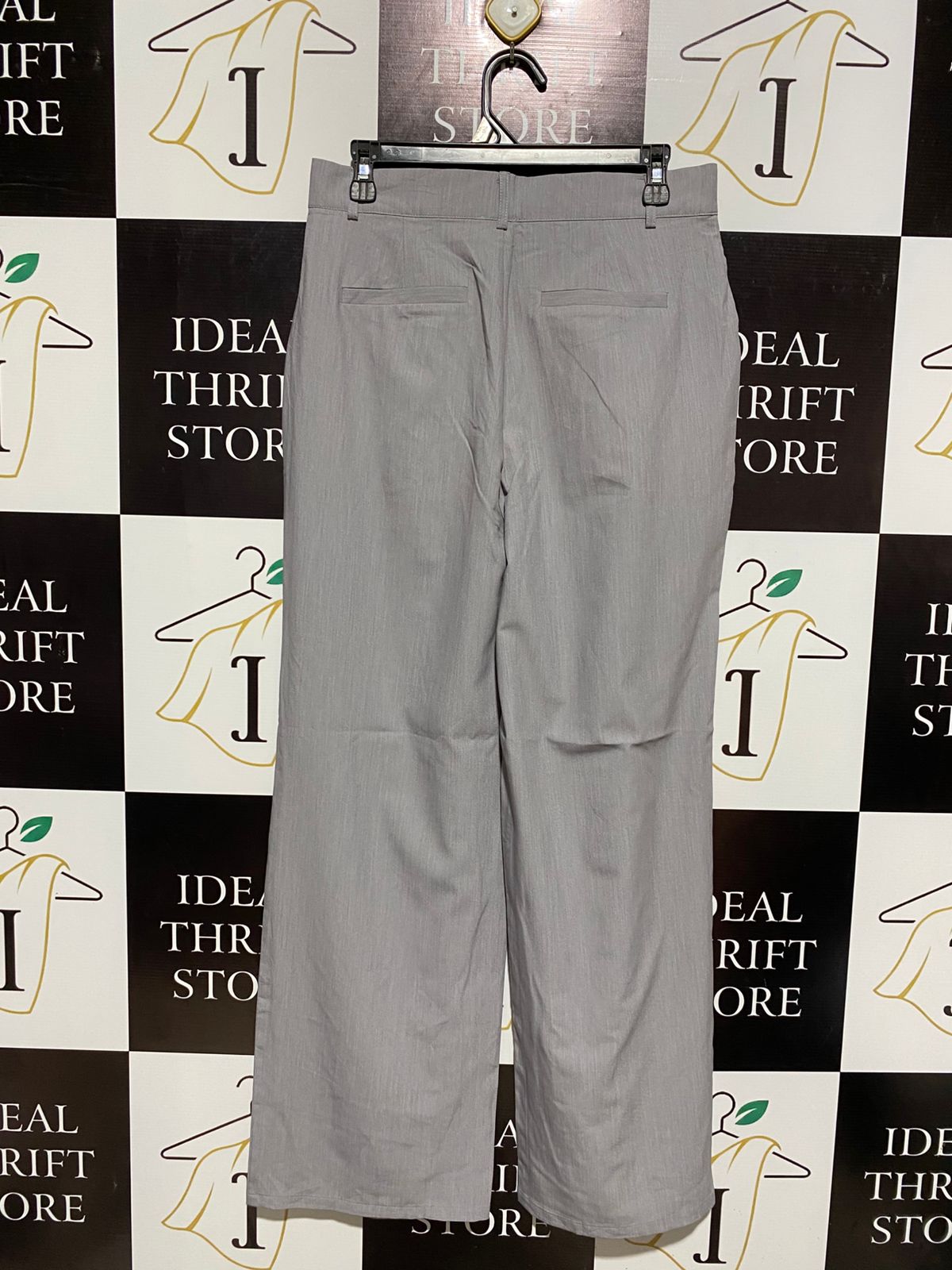 COTTON ON |L| WAIST 30| LIGHT GREY WIDE-LEG PLEATED DRESS TROUSERS