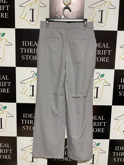 COTTON ON |L| WAIST 30| LIGHT GREY WIDE-LEG PLEATED DRESS TROUSERS