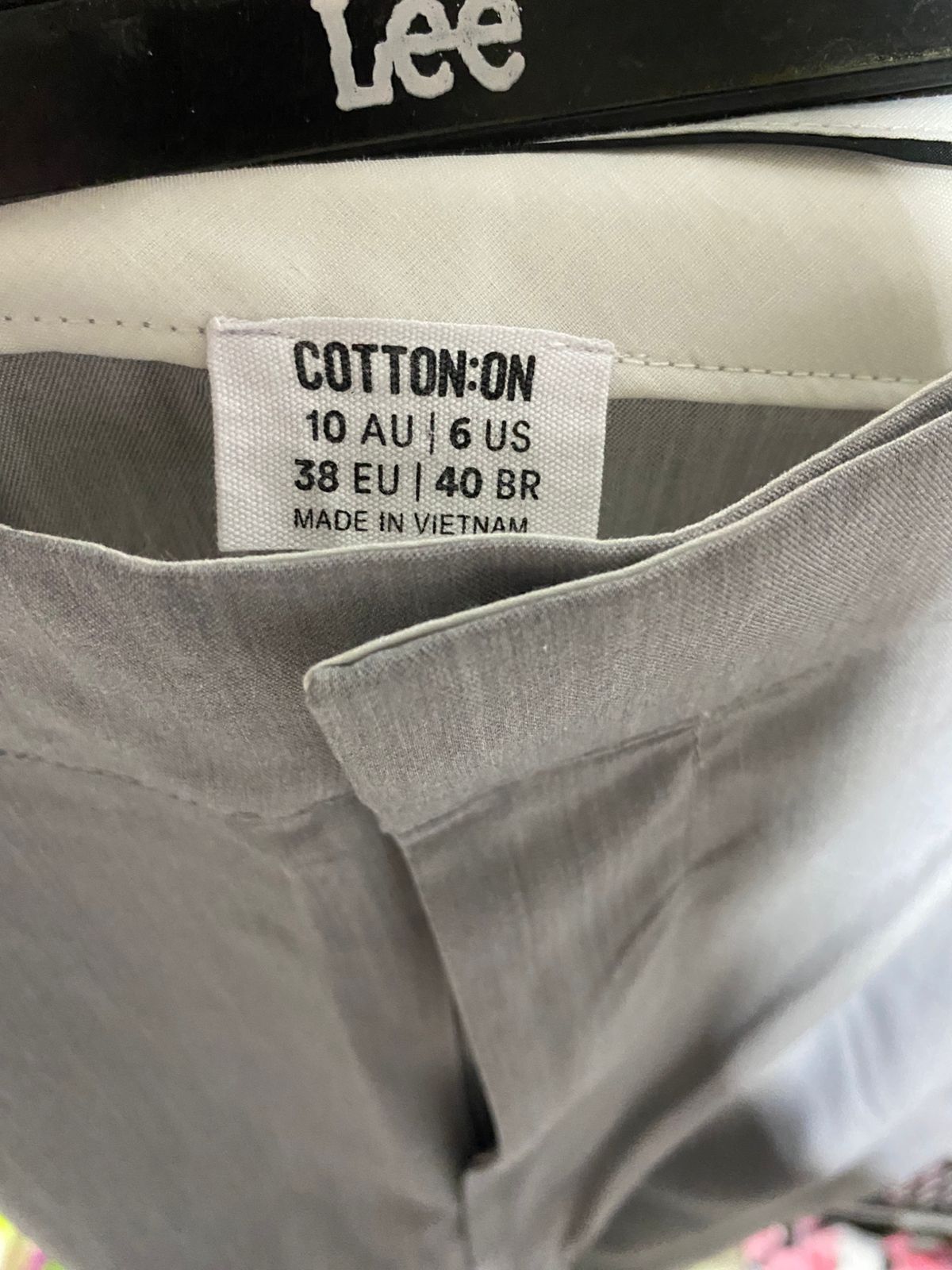 COTTON ON |L| WAIST 30| LIGHT GREY WIDE-LEG PLEATED DRESS TROUSERS