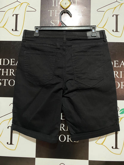 RECYCLED COTTON |XL| WAIST 32| BLACK DENIM MID-LENGTH WALKING SHORTS