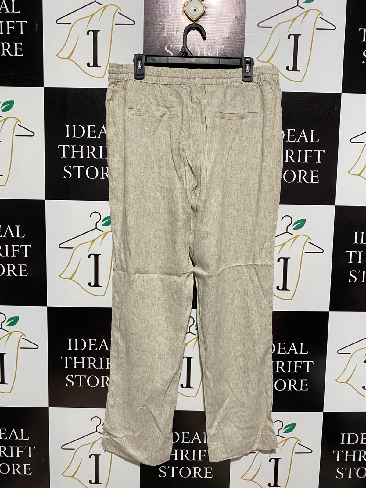 W LANE LINEN |XL| WAIST 34|WOMEN'S RELAXED LINEN-BLEND DRAWSTRING PANTS