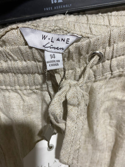 W LANE LINEN |XL| WAIST 34|WOMEN'S RELAXED LINEN-BLEND DRAWSTRING PANTS