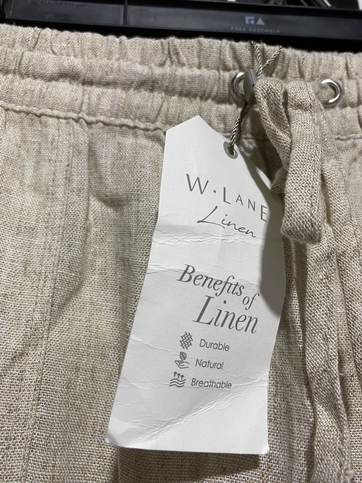 W LANE LINEN |XL| WAIST 34|WOMEN'S RELAXED LINEN-BLEND DRAWSTRING PANTS