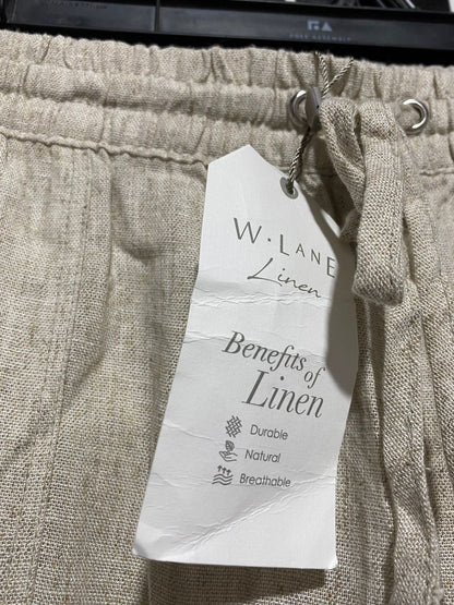 W LANE LINEN |XL| WAIST 34|WOMEN'S RELAXED LINEN-BLEND DRAWSTRING PANTS
