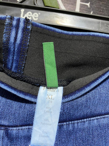 HALARA |XL| WAIST 34| HIGH-WAISTED STRETCH DENIM-STYLE LEGGINGS