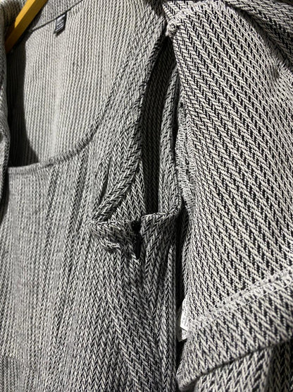 SHEIN |XL| GREY MICRO-PINSTRIPE COLLARED MIDI DRESS