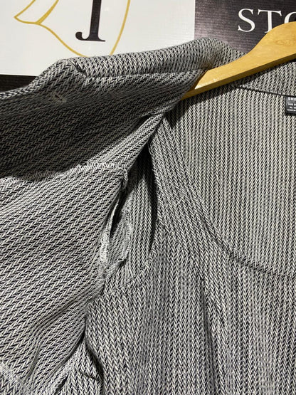 SHEIN |XL| GREY MICRO-PINSTRIPE COLLARED MIDI DRESS