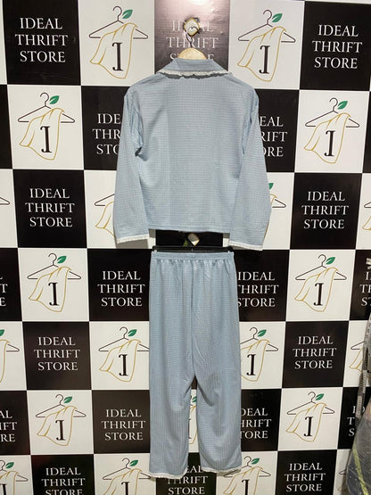 |S| COZY DUSTY GREY WAFFLE-KNIT PAJAMA SET