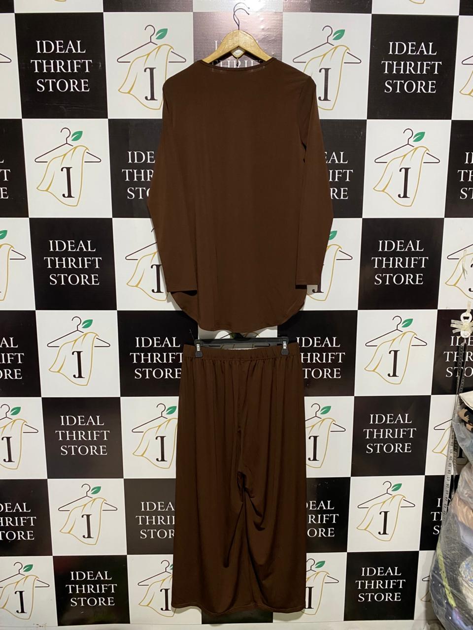 MODELLE |L| CHOCOLATE BROWN LONG SLEEVE LOUNGEWEAR SET