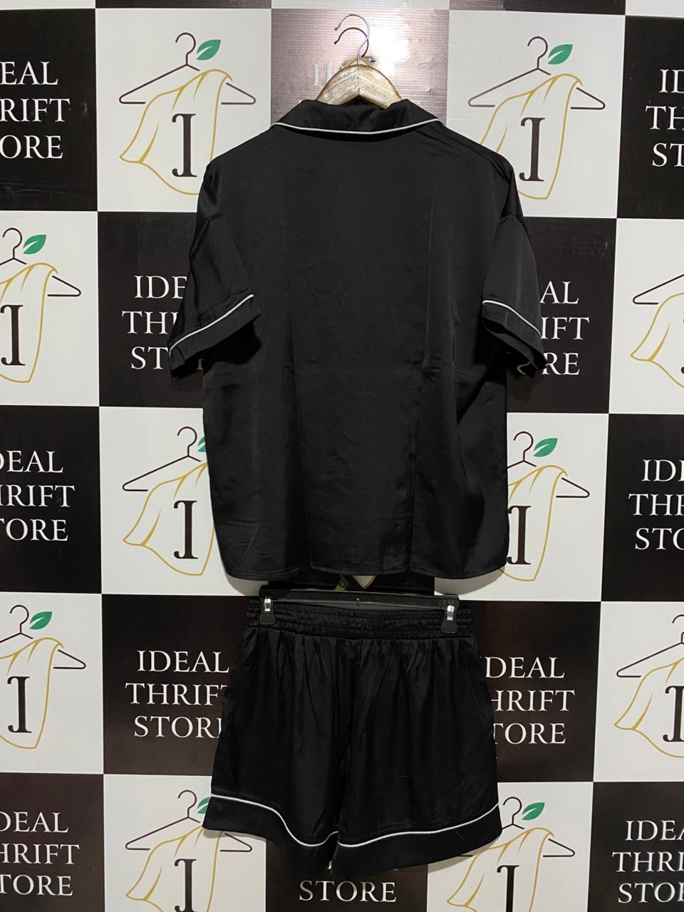 MINX SLEEP |M| CLASSIC BLACK SATIN PAJAMA SET