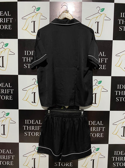 MINX SLEEP |M| CLASSIC BLACK SATIN PAJAMA SET