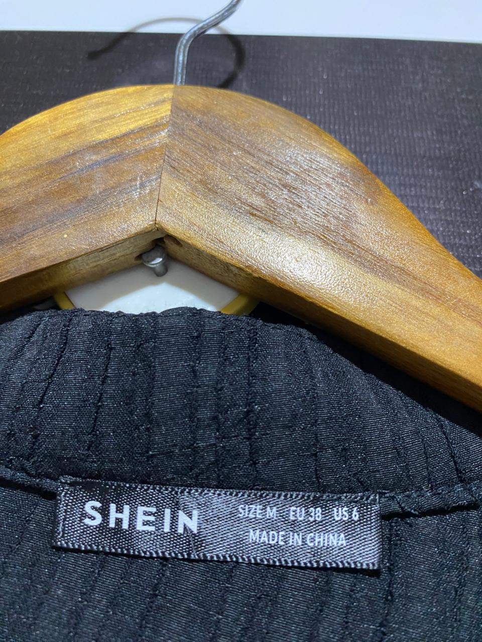SHEIN |M| CHIC BLACK PLISSÉ COORDINATED SET