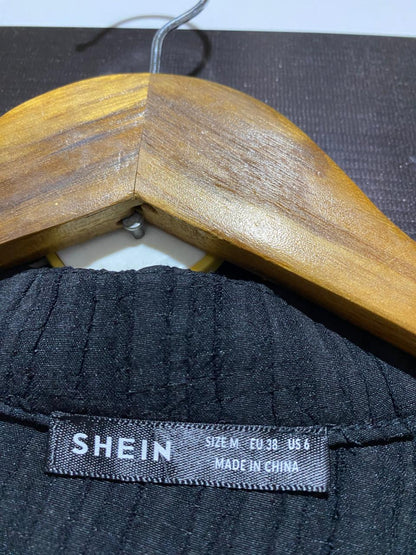 SHEIN |M| CHIC BLACK PLISSÉ COORDINATED SET