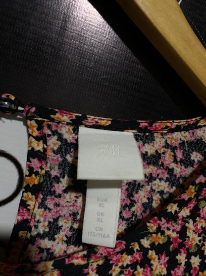 H&M |XL| BUST 24| ROMANTIC PINK DITSY FLORAL MIDI DRESS