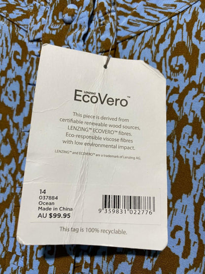 SUSSAN |XL| BUST 23| C5|  BLUE ANIMAL PRINT LONG SLEEVE MINI DRESS