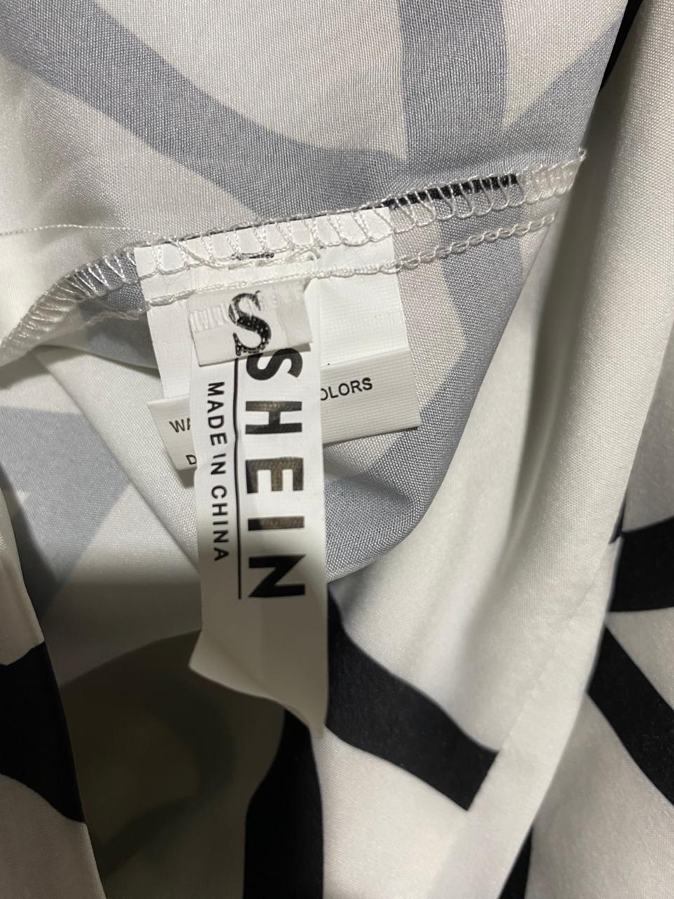 SHEIN |S| BUST 19| MODERN GEOMETRIC PRINT MAXI SHIRT DRESS
