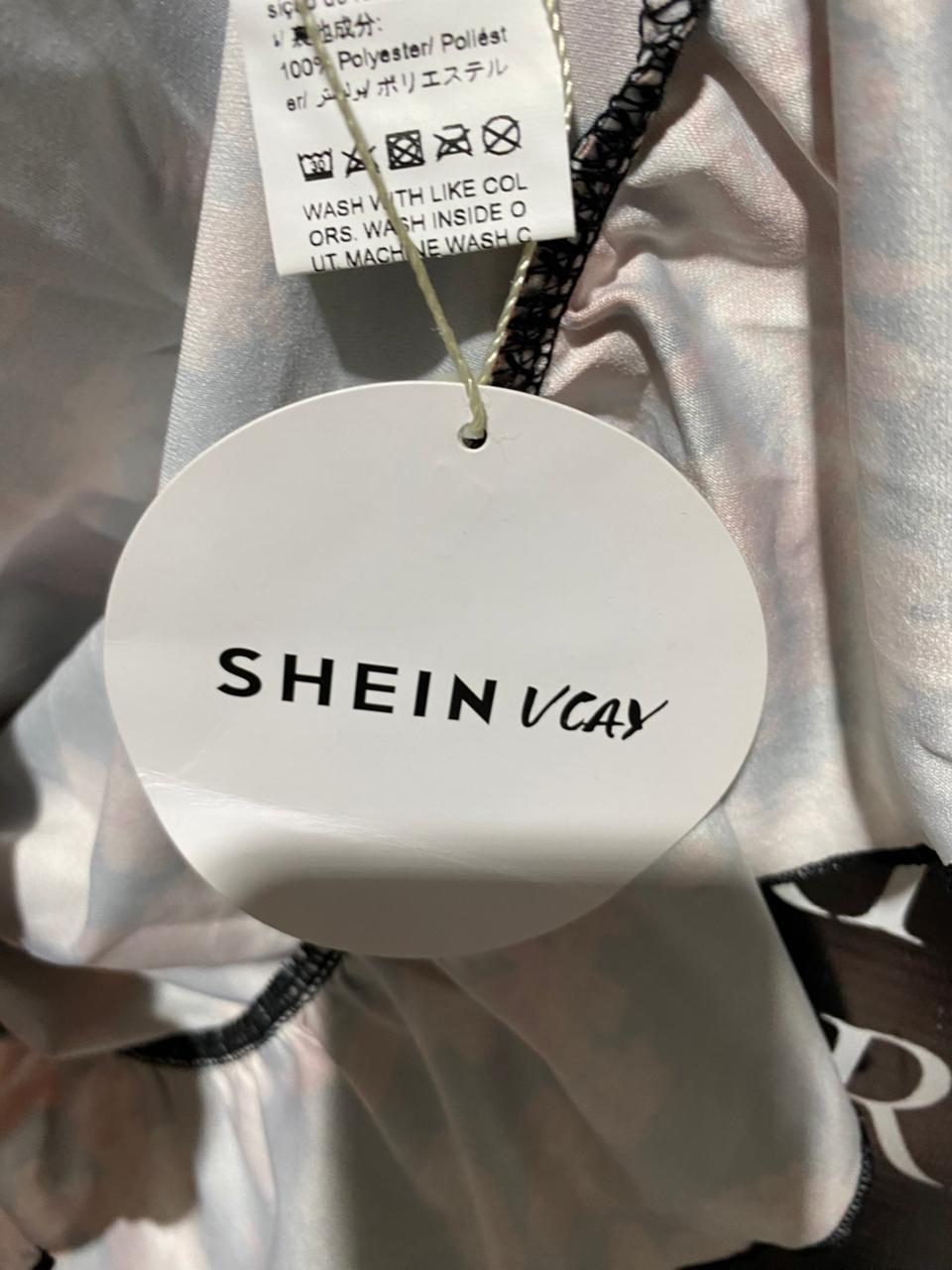 SHEIN |XL| BUST 17| ROMANTIC SATIN FLORAL MINI DRESS