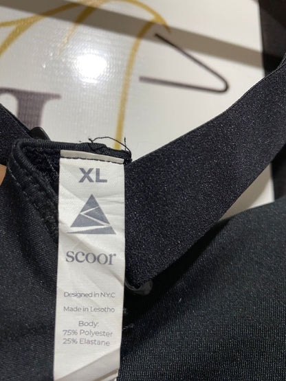 SCOOR |XL| BUST 18| BLACK CROSS-BACK SPORTS BRA