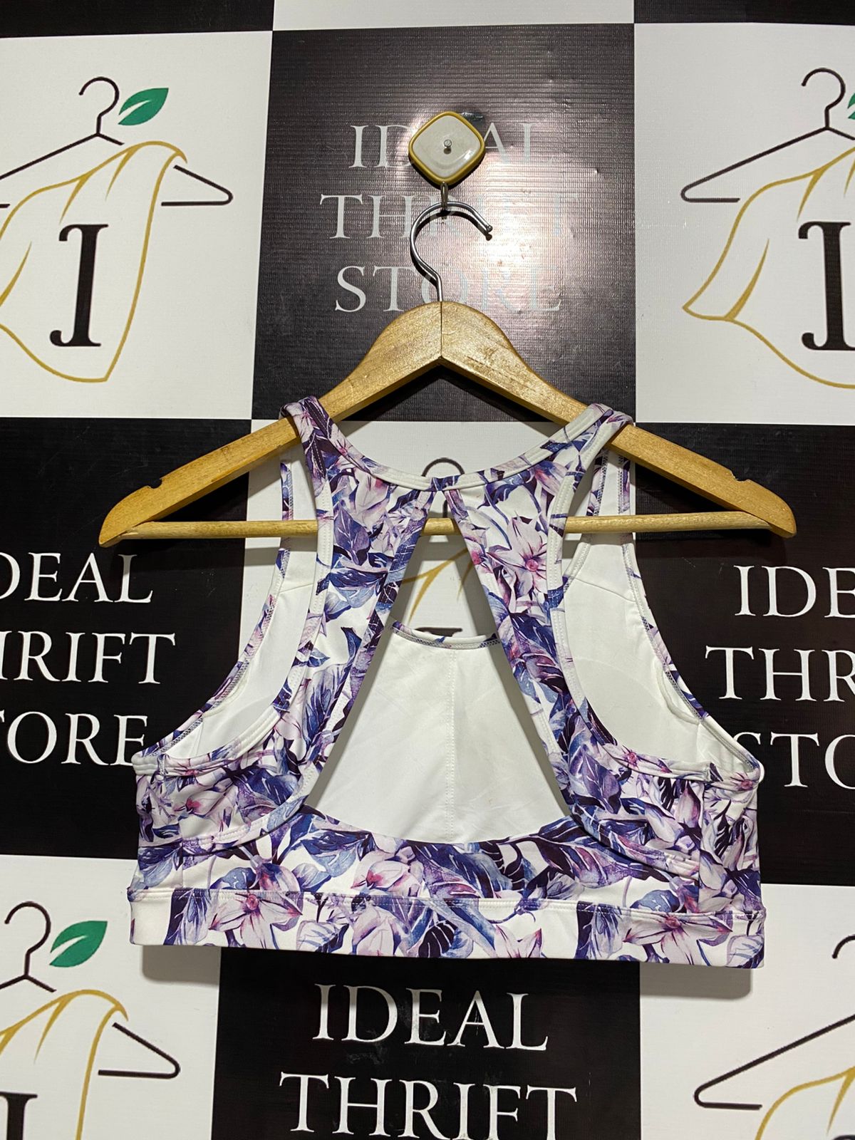CRANE |M| BUST 16| FLORAL FITNESS CROP TOP