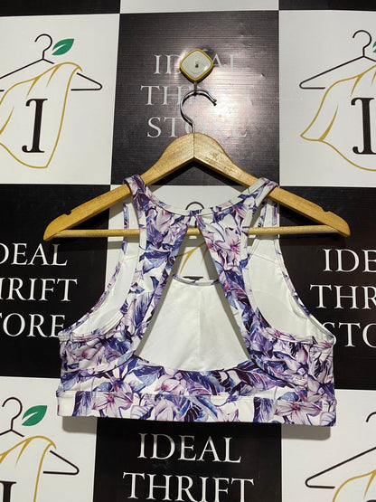 CRANE |M| BUST 16| FLORAL FITNESS CROP TOP