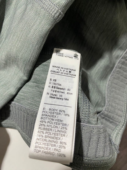 NIKE |XS| BUST 12| DRI-FIT SAGE GREEN HEATHER RACERBACK SPORTS BRA