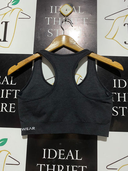 RYDER WEAR |L| BUST 14| EAMLESS CHARCOAL GREY RACERBACK SPORTS BRA