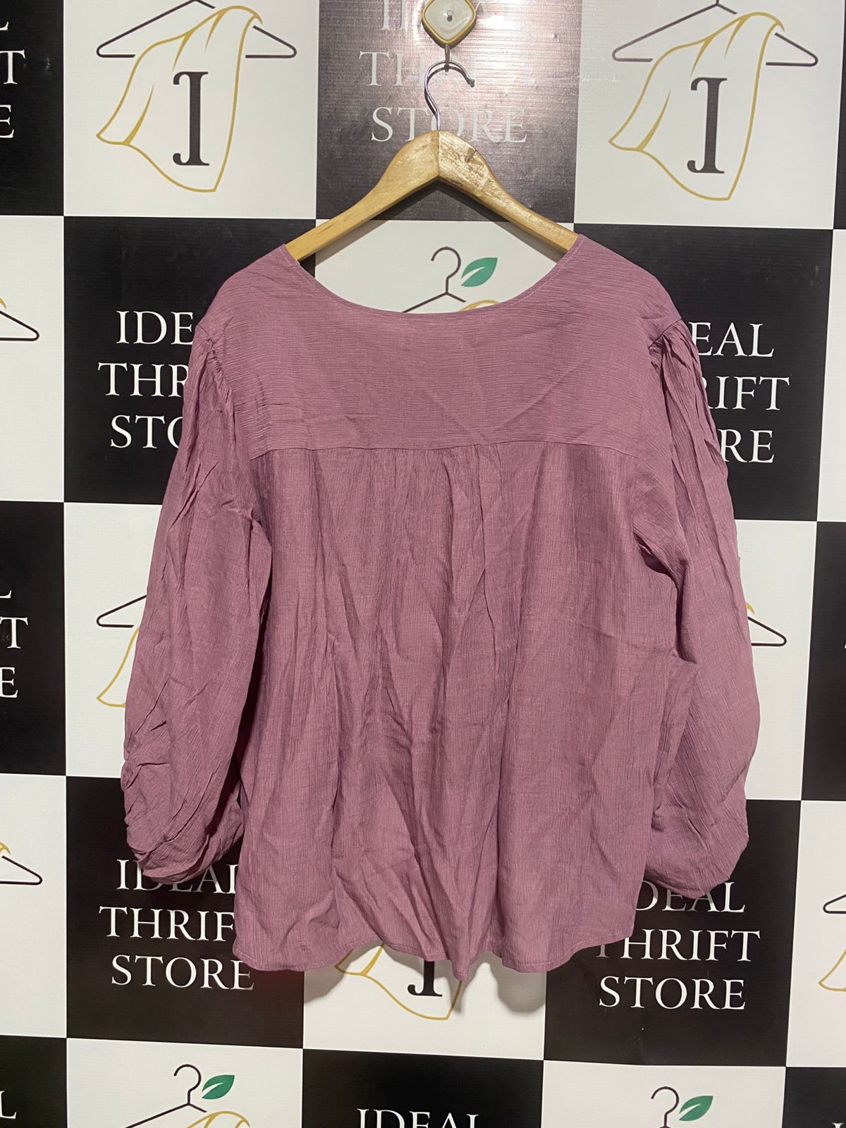 ST FROCK |XL| BUST 24| MAUVE WRAP-FRONT DOLMAN SLEEVE BLOUSE