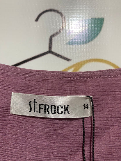 ST FROCK |XL| BUST 24| MAUVE WRAP-FRONT DOLMAN SLEEVE BLOUSE