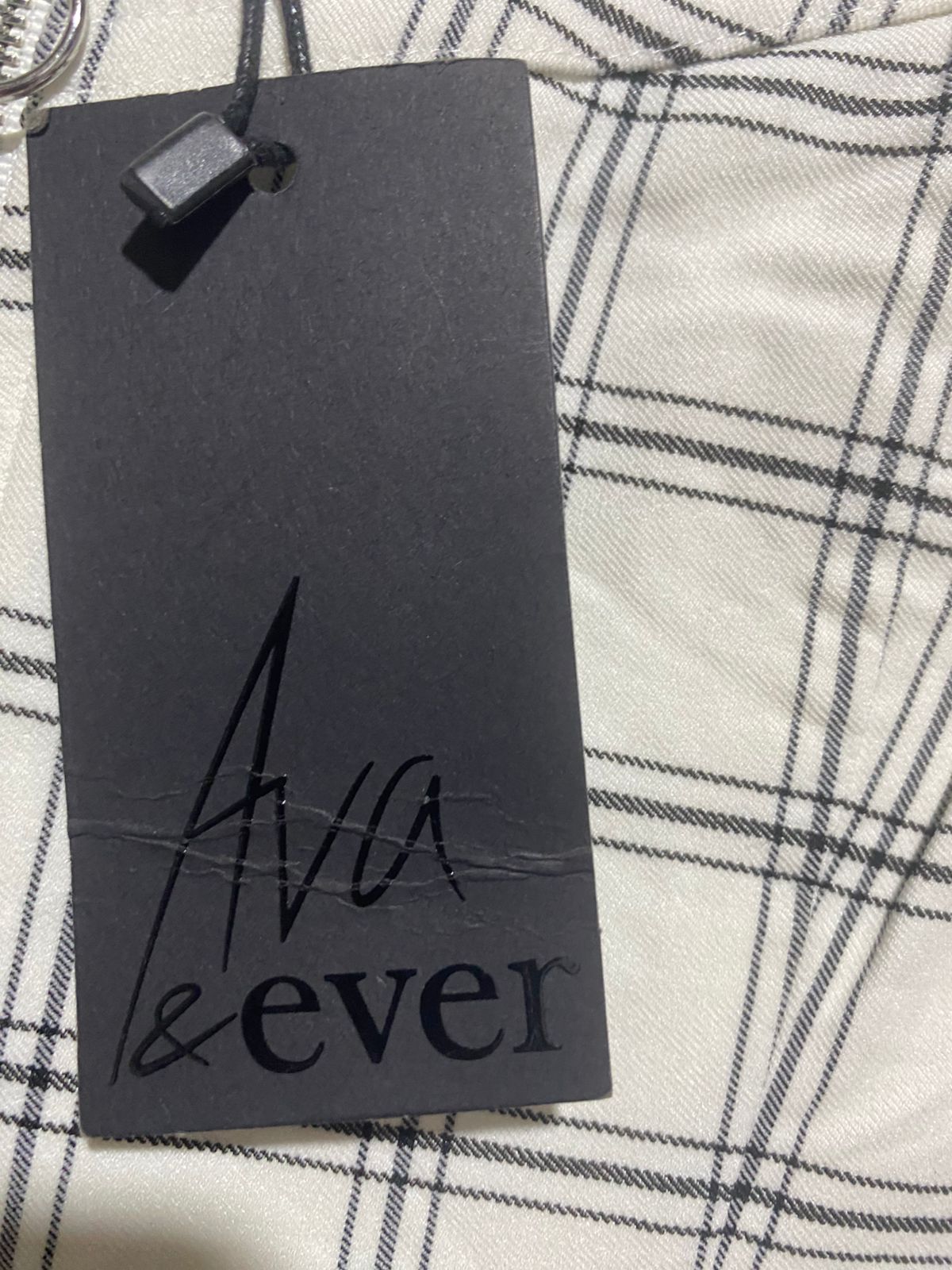 AVA & EVER |M| BUST 17| MONOCHROME PLAID ZIP-UP BUSTIER