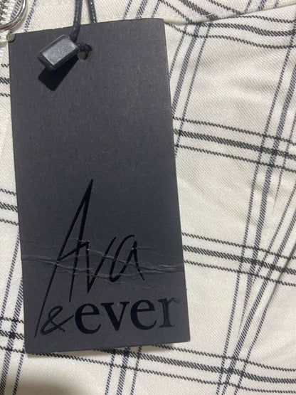AVA & EVER |M| BUST 17| MONOCHROME PLAID ZIP-UP BUSTIER