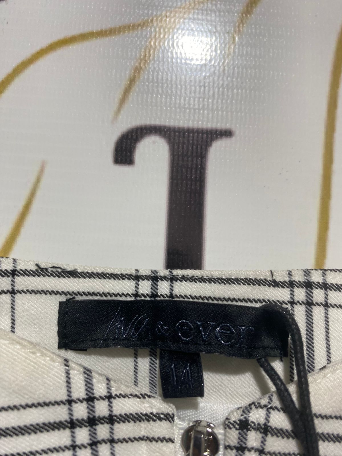 AVA & EVER |M| BUST 17| MONOCHROME PLAID ZIP-UP BUSTIER