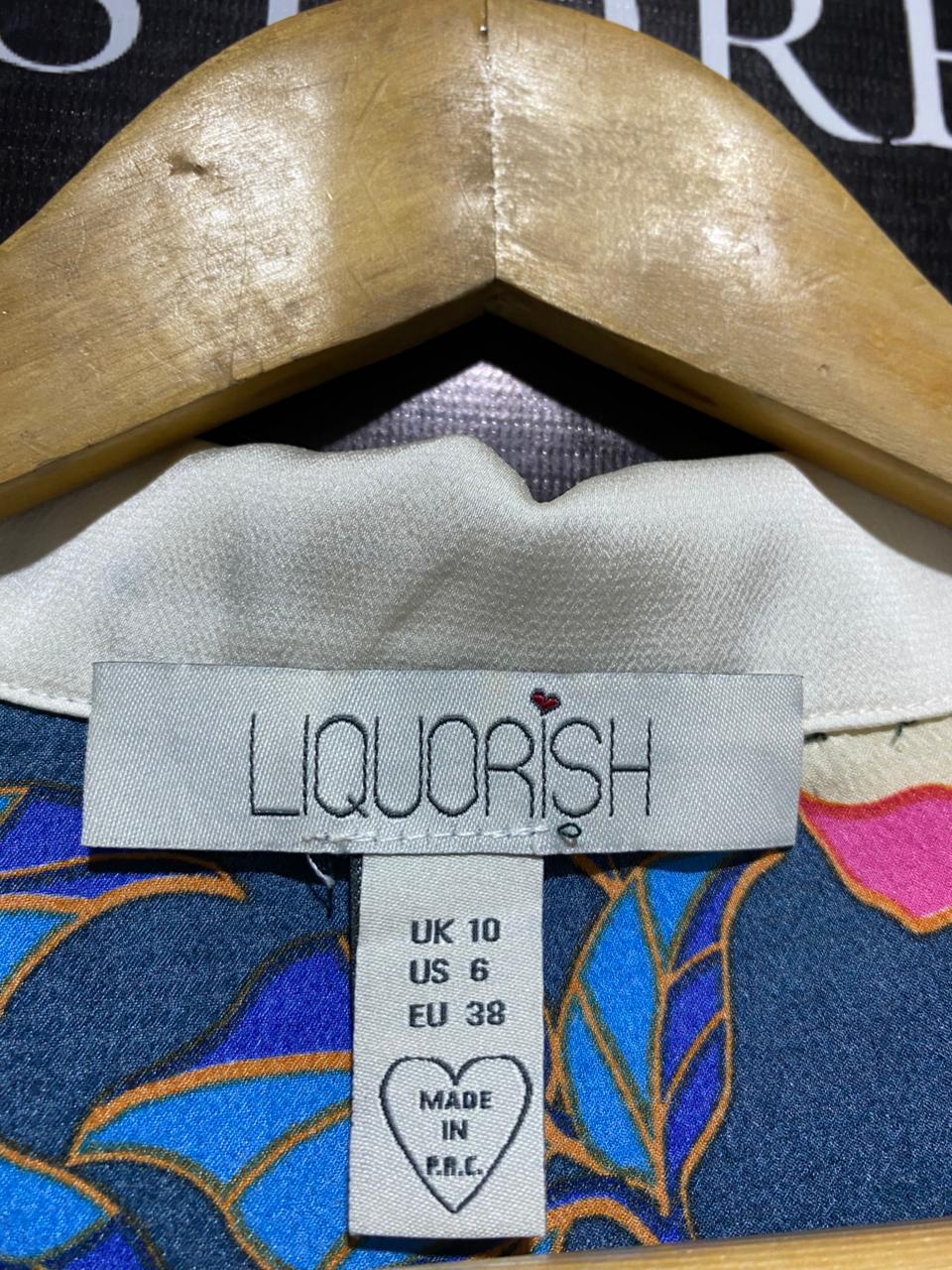 LIQUORISH |M| BUST 17| C6| VINTAGE FLORAL COLLARED MINI DRESS