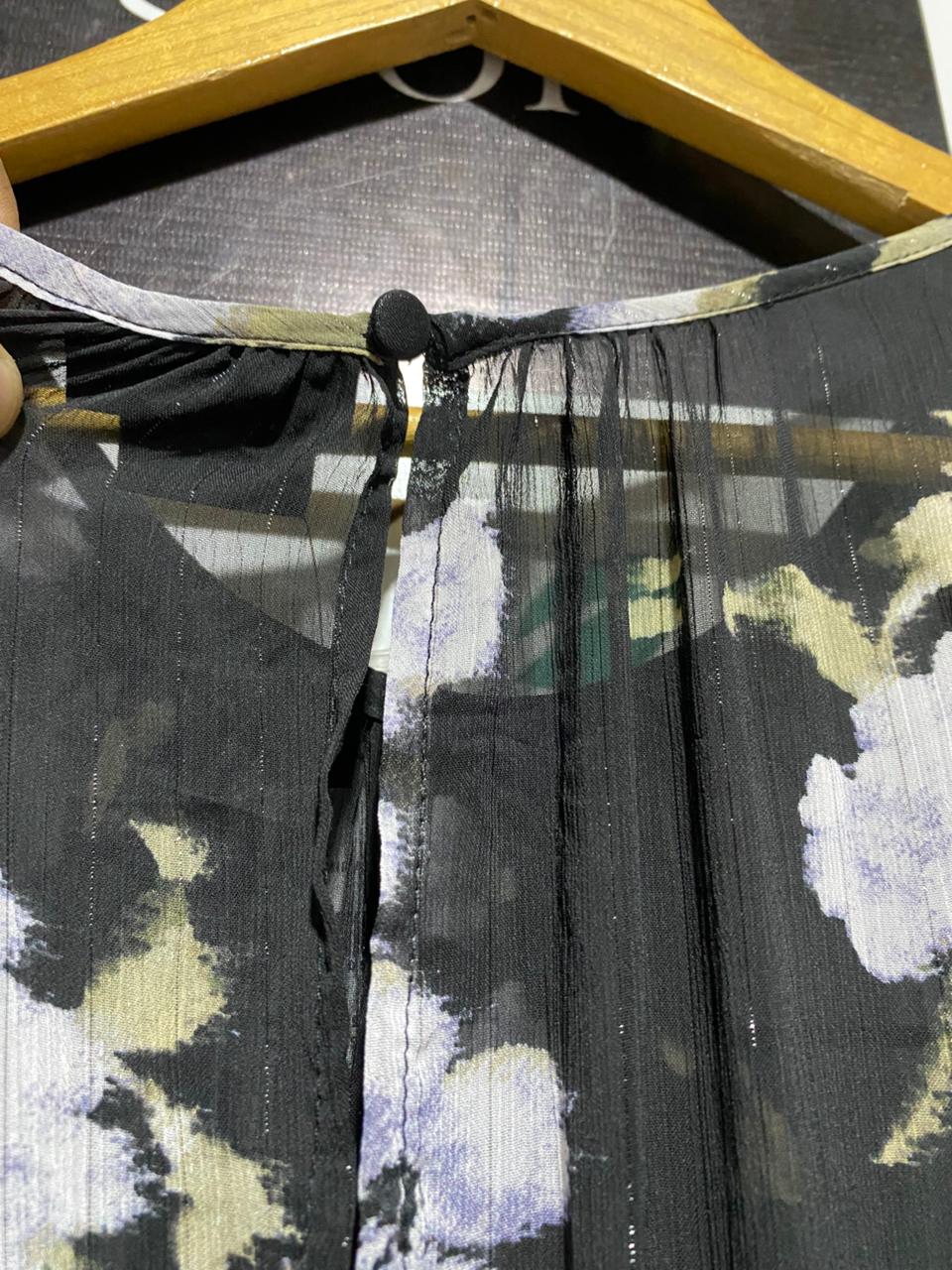 CITY CHIC |S| BUST 19| BLACK FLORAL CHIFFON MAXI DRESS