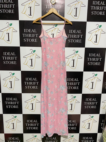 TIGER MIST |M| BUST 14| ROMANTIC DITSY FLORAL SLIP DRESS - PALE PINK MAXI