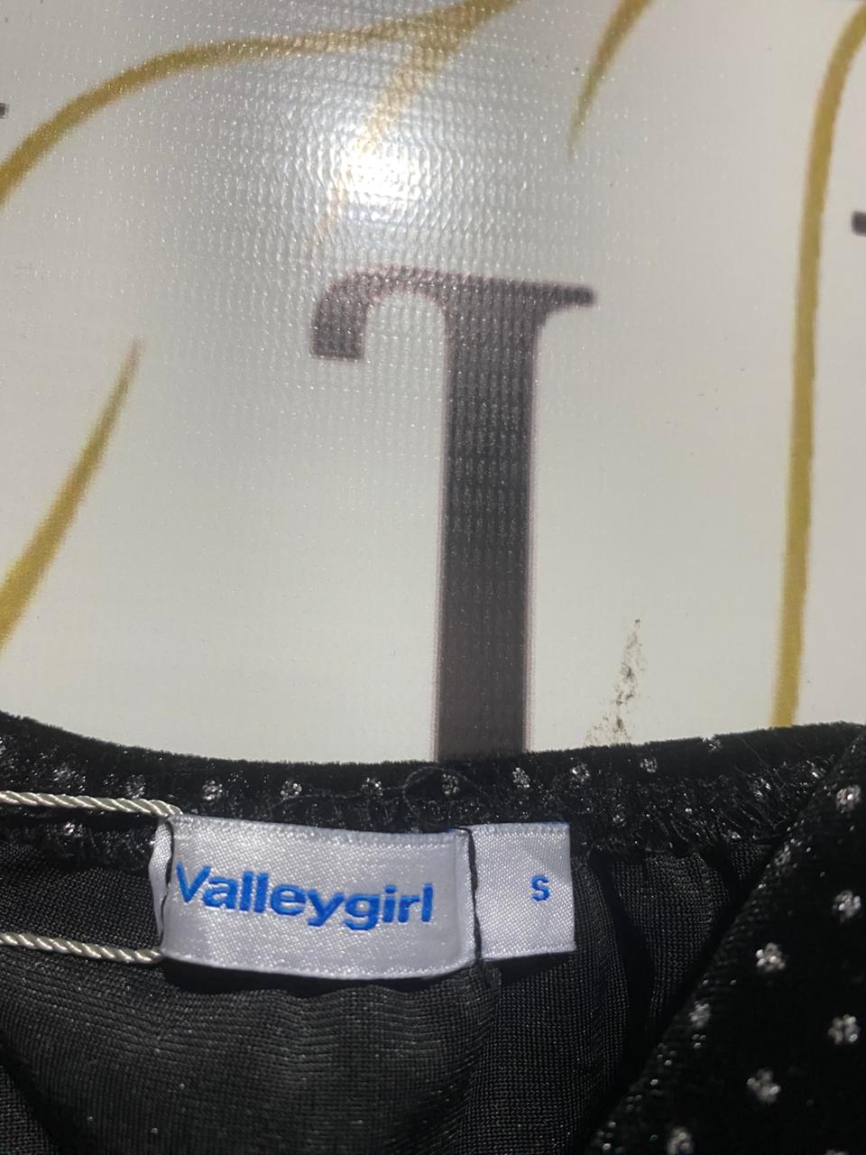 VALLEY GIRL |S| BUST 13| BLACK POLKA DOT CAMI CROP TOP